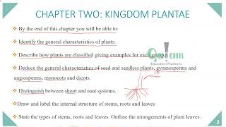 Biology F2  Ch2 Kingdom Plantae Lesson 1 [upl. by Mukerji650]