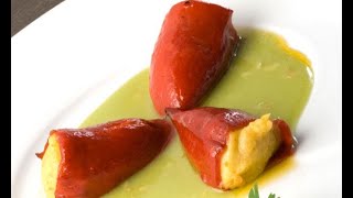 Receta de pimientos del piquillo rellenos con crema de tortilla  Karlos Arguiñano [upl. by Rempe]