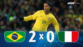 Brasil 2 x 0 Italy Ronaldinho amp Robinho Show ● 2009 Friendly Extended Goals amp Highlights HD [upl. by Ellerihs716]