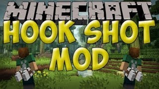 Minecraft Mods  Hook Shot Mod SLINGSHOT YOUSELF 152 [upl. by Ertnod]