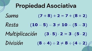 Propiedad Asociativa Operaciones con números reales suma resta multiplicación y división [upl. by Lorola615]