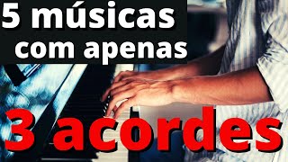 5 MÚSICAS FÁCEIS GOSPEL PARA APRENDER TOCAR TECLADO COM 3 ACORDES  COMO TOCAR TECLADO [upl. by Zoe]