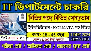 রাজ্যের IT ডিপার্টমেন্টে চাকরি 2024  IT Department Recruitment 2024  Govt Jobs  itjobs job [upl. by Ketchan467]