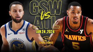 Golden State Warriors vs Atlanta Hawks Full Game Highlights  January 24 2024  FreeDawkins [upl. by Esinad]