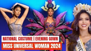 🤗MISS UNIVERSAL WOMAN 2024 Evening Gown NATIONAL COSTUME [upl. by Annaik]