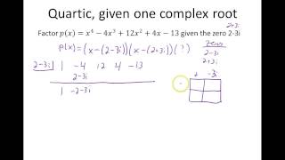 Synthetic Division with Imaginary Numbers [upl. by Terrilyn]