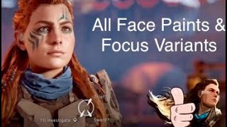 Horizon Zero Dawn All Face Paints and Focus Variants [upl. by Greenburg]