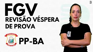 PORTUGUÊS  FGV  CONCURSO PP BA [upl. by Yliak]