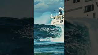 Why Was This Ship Moving So Fast Through the Wave tidalwave ship ocean [upl. by Latoniah]