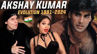 Waleska amp Efra react to Akshay Kumars EVOLUTION 1991  2024 [upl. by Kynan]