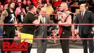 Who will challenge Brock Lesnar at SummerSlam Raw July 10 2017 [upl. by Angadresma667]