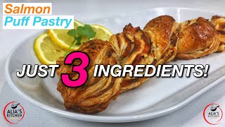 How To Make The MOST DELICIOUS Salmon Puff Pastry with JUST 3 Ingredients [upl. by Alyek141]