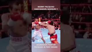 MANNY PACQUIAO VS JUAN MANUEL MARQUEZ 1  AGGRESSION FIGHT BY PACQUIAO IN FIRST ROUND [upl. by Montana]