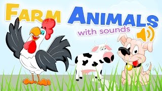 Los ANIMALES DE LA GRANJA con sonidos  Palabras en inglés y español [upl. by Aihcila]