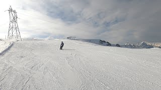 Les Carroz  GoPro POV skiing blue runs Grenat and Dolomie near Grands Vans 2204m in March 2022 [upl. by Narcis]