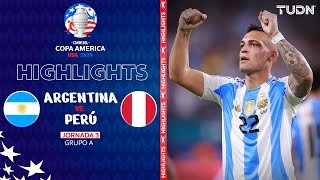 HIGHLIGHTS  Argentina vs Perú  Copa América 2024  J3  TUDN [upl. by Ateekal]