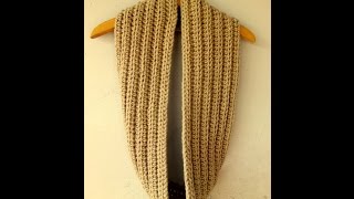 how to crochet ribbed infinity scarf [upl. by Petr]