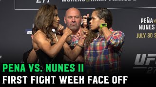 Julianna Peña vs Amanda Nunes 2 First Fight Week Face Off [upl. by Rimma]