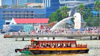 Singapore River Cruise  Clarke Quay Central To Marina Bay Sands  Merlion Park [upl. by Nageam]