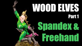 Painting Wood Elves  01 Green Spandex amp Freehand  Blood bowl [upl. by Cocke588]