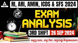 RI Exam Analysis Today  RI Amin 26 Sept Shift 3 Analysis  RI Question Paper 2024 [upl. by Nnylram]