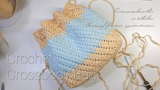 Crossbody Bag Crochet with Raffia Yarn  Tutorial [upl. by Egreog]