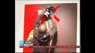 Exclusive  Two Men Caught Defacing Controversial Zuma Painting [upl. by Ahseym]