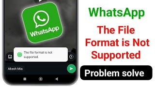 WhatsApp The File Format is Not Supported  How to Fix The File Format is Not Supported Problem [upl. by Daria115]