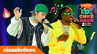 Justin Bieber – Intentions ft Quavo Live aux Kids’ Choice Awards 2021  Nickelodeon France [upl. by Sehguh]