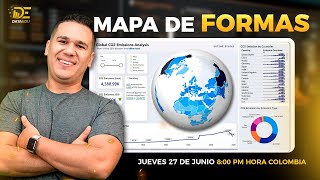 Creación Mapa mundial o Globo terráqueo 🌍 con MAPA de FORMAS en Power BI [upl. by Ozzie]