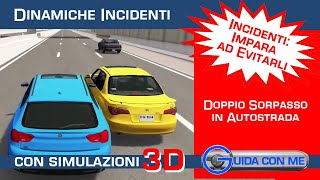 Cause incidenti stradali Patente B Doppio sorpasso in autostrada Teoria esame a quiz [upl. by Bibah]