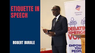 Robert Burale Etiquette in Speech DEVC2024 robertburale [upl. by Orna977]