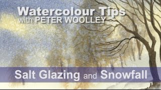 Watercolour Tip from PETER WOOLLEY Salt Glazing and Snowfall [upl. by Deeann506]