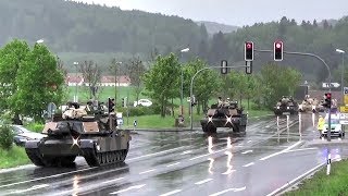 US Tanks amp Howitzers Passing Through German Town [upl. by Esilahc796]