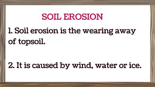 10 lines on soil erosion essay on soil erosion [upl. by Pegma443]