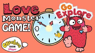 CBeebies Learning Games for Kids 🎮 Telling the Time with Love Monster 💙 CBeebies [upl. by Kcirdle]