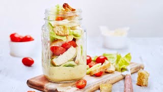 Recette  Salade cesar en bocal [upl. by Niatsirk]