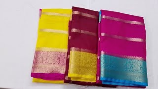 PONGAL OFFER Premium organza sarees with zari border at offer price 1150 rs [upl. by Jala]