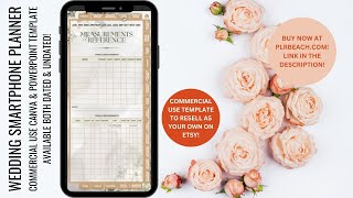 Commercial Use Wedding SmartPhone Planner Canva Template  Sell on Etsy to Make Money Now [upl. by Ernest576]