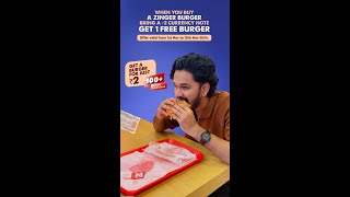 Buy a Zinger Burger for ₹139  5 GST and add an old ₹2 currency note to get a free Zinger Burger [upl. by Suoivatra]