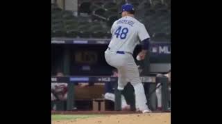 Brusdar Graterol Slow Motion Pitching Mechanics First Base Side View [upl. by Eveline]