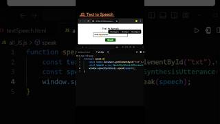 JavaScript Text to Speech coding shorts [upl. by Gottlieb503]