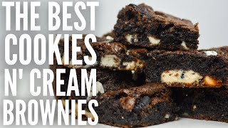 EASY cookies n cream brownies the best Oreo brownies [upl. by Onaled]