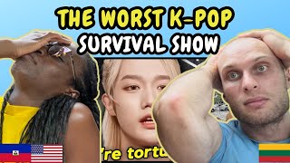 REACTION TO The WORST KPop Survival Show  FIRST TIME WATCHING [upl. by Dannica595]