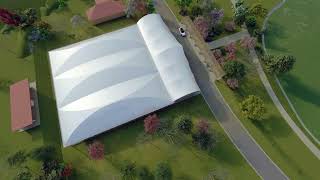 Lawn Bowls  Akashi Club Japan Dome Fabric roof structure by Lightweight Structures [upl. by Lytsirk]