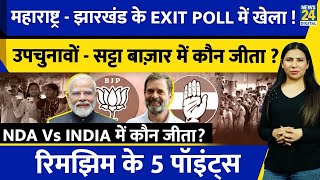 Exit Poll 2024  Maharashtra Jharkhand Assembly Election 2024  UP By Election  Rimjhim Ke 5 Points [upl. by Reinaldos]