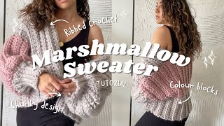 Crochet the SOFTEST chunky sweater of your dreams  DIY ribbed COZY crochet cardigan  TUTORIAL [upl. by Ressan254]