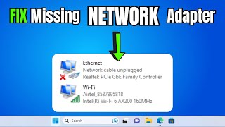 How to FIX Any Missing NETWORK ADAPTER in Windows 11 BEST FIX [upl. by Elaynad]