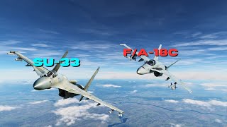 SU33 And FA18C  Dogfight  DCS World [upl. by Myrwyn741]