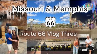 Route 66 Vlog 3  Meramec Caverns Memphis Arkansas amp Branson  Cracking the Jeep Windscreen [upl. by Ahseinek218]